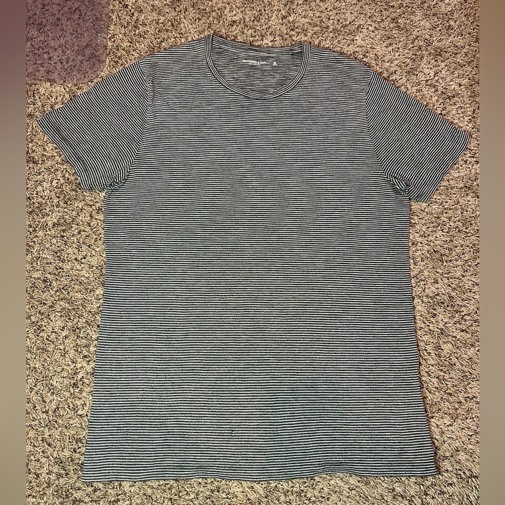 American Eagle Soft Tee Medium Mens Crew Striped Black White Short T-Shirt